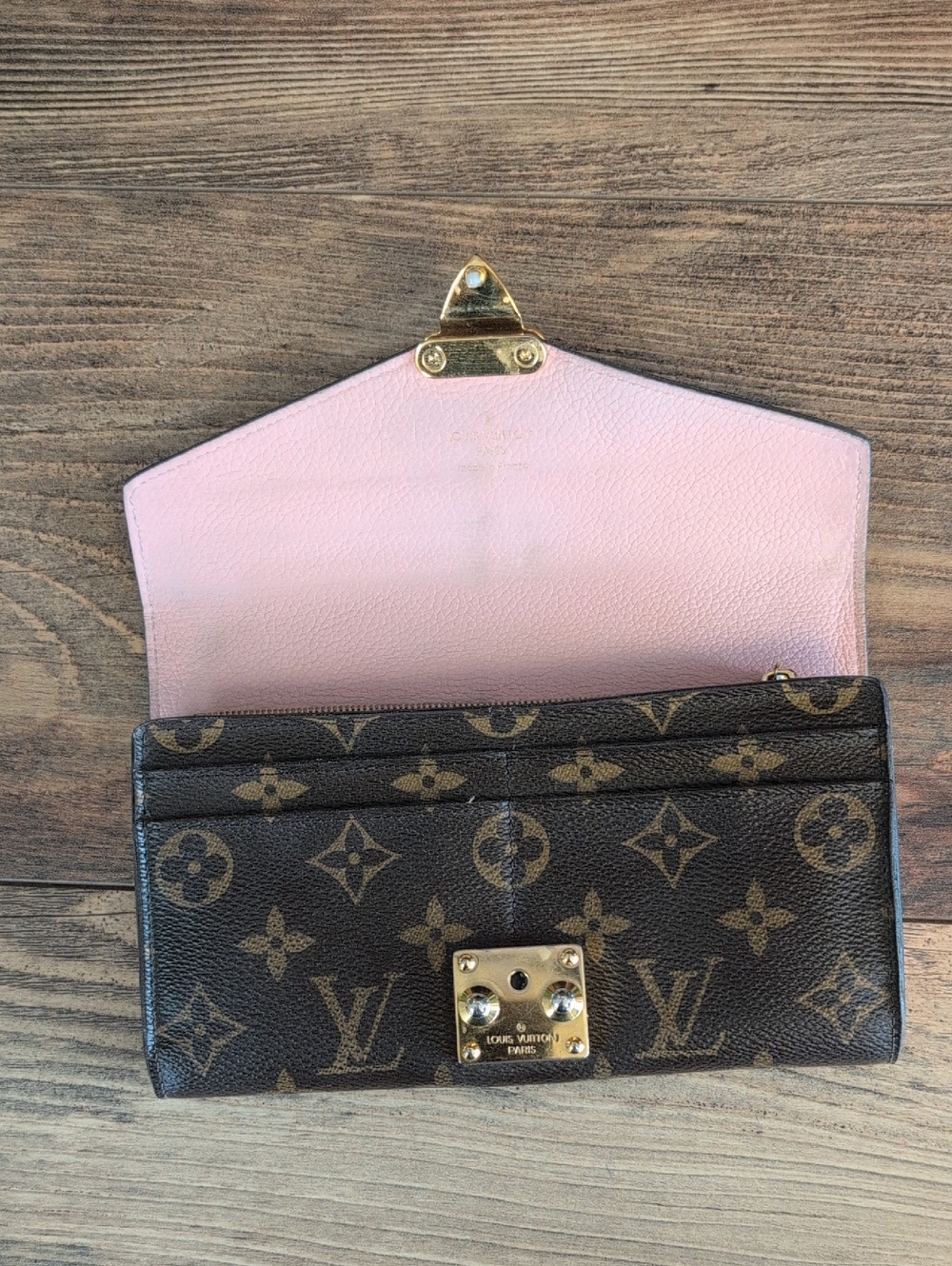 Louis Vuitton LV Monogram Pallas Rose Ballerine Slide Lock Wallet - Picture 3 of 12